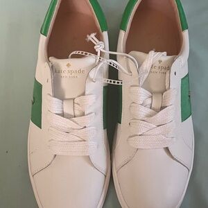 Kate Spade White and Green Casual Sneakers